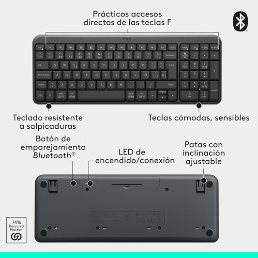 Teclado Inalámbrico Bluetooth Logitech K250