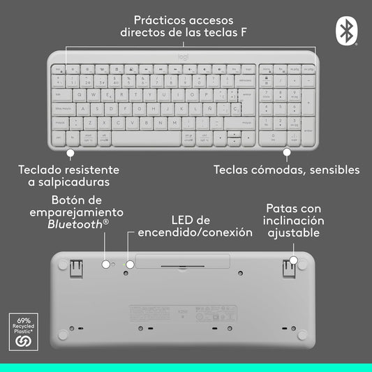 Teclado Inalámbrico Bluetooth Logitech K250