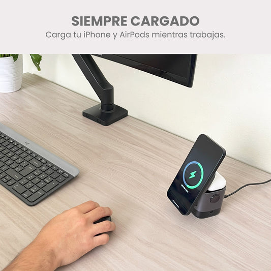Estación de Carga Magnética Inalámbrica 2 en 1
