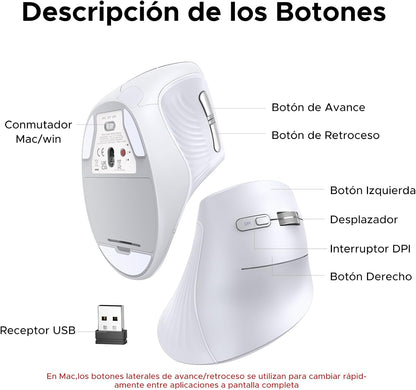 Mouse Vertical Ergonómico Inalámbrico