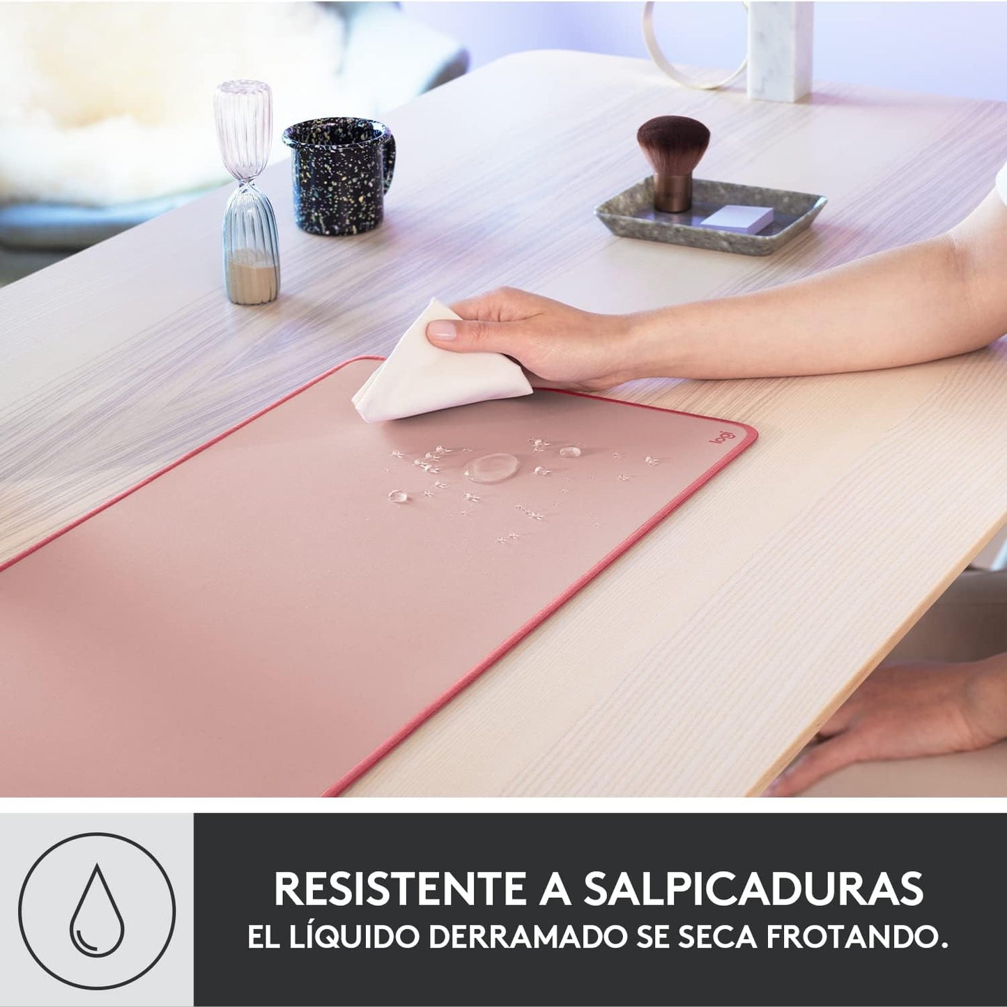 Deskpad Anti-salpicadura 300x700mm (Rosa)