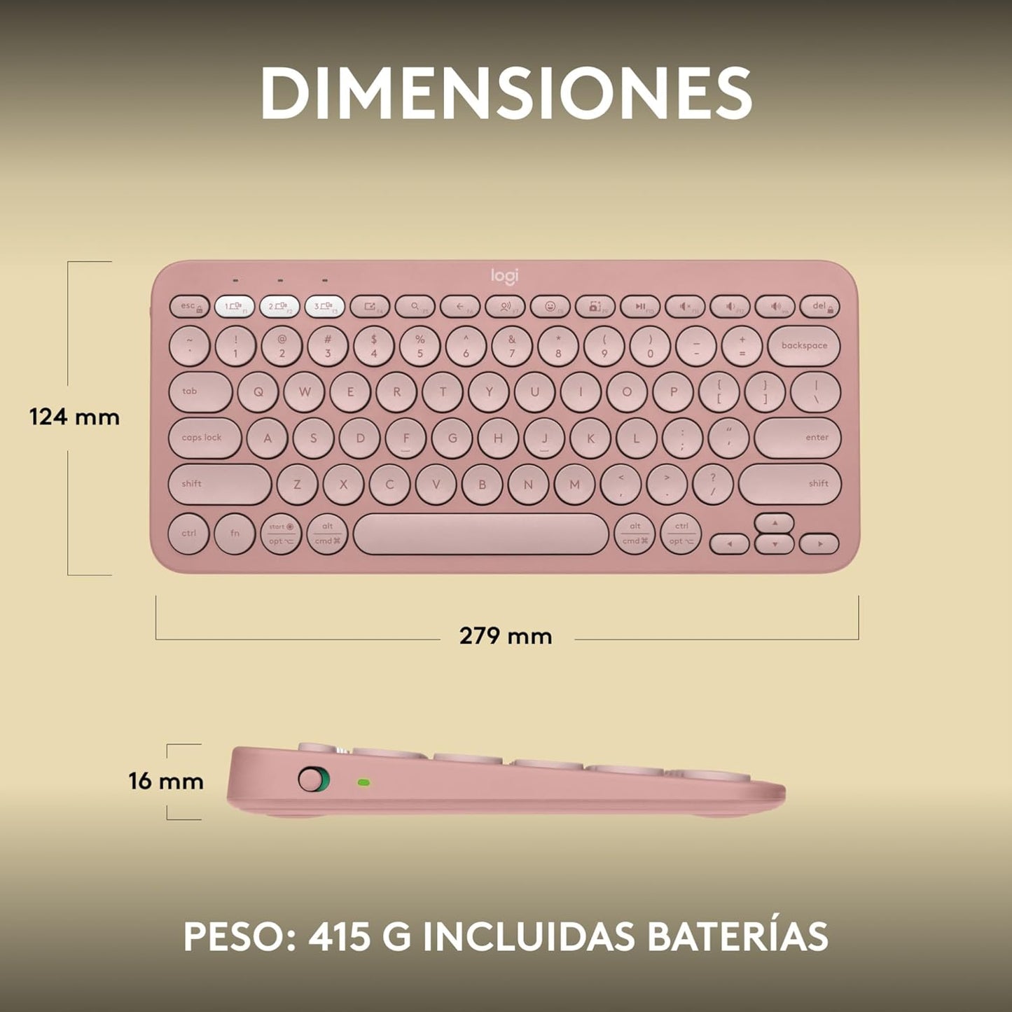 Teclado Inalámbrico Bluetooth Pebble Keys 2 K380s