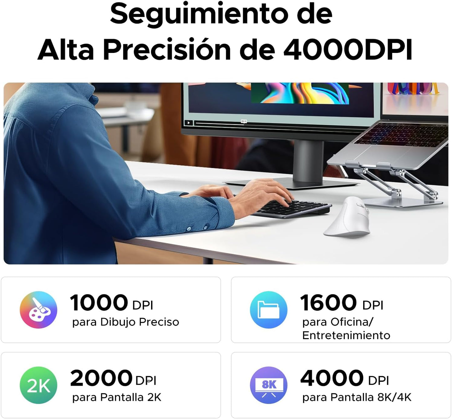 Mouse Vertical Ergonómico Inalámbrico