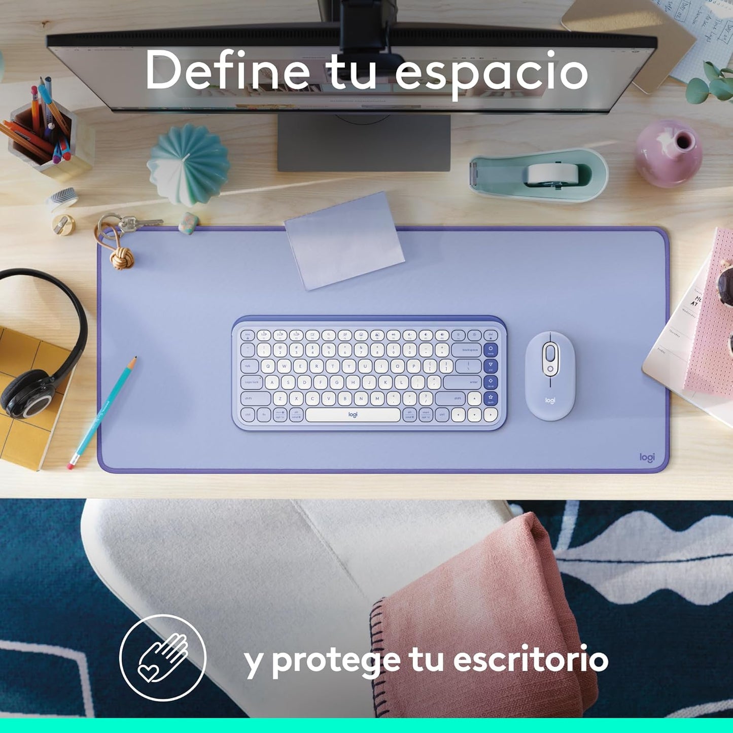Deskpad Anti-salpicadura 300x700mm (Lila)